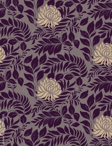 Vector: Floral seamless pattern for retro wallpapers Floral seamless pattern for retro wallpapers