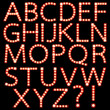 Set of broadway light bulb letters isolated