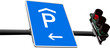 Traffic light and sign “parking”. Vector illustration Traffic light and sign “parking”. Vector illustration