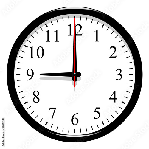 Illustration: Horloge - 9 heure précise Horloge - 9 heure précise