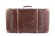 Brown suitcase isolated on white background