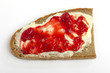 Ein geschmiertes Brot mit Marmelade