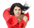 beautiful fashion black hair woman studio shoot portrait