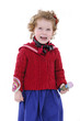 little girl with blond curly hair studio shoot