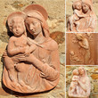 collage with Madonna and child - tuscan craft from Impruneta collage with Madonna and child - tuscan craft from Impruneta