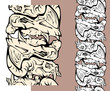 Skulls of monsters pattern