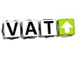3D Vat button block cube text