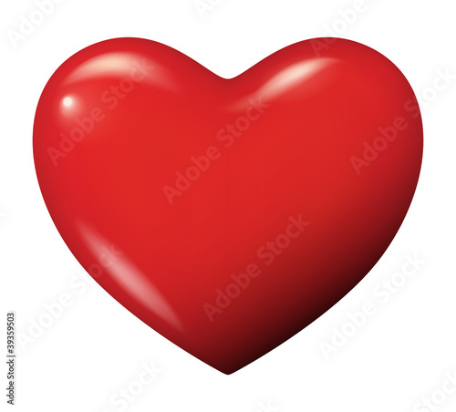 Perfect red heart vector isolated