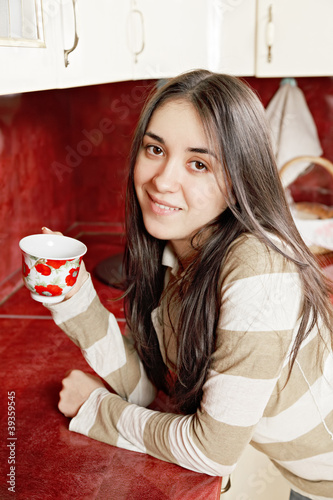 Photo: Cute woman with cup Cute woman with cup