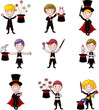 set of Cartoon magician