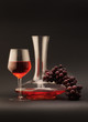 still life with decanter and glass red wine