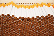 Smoking cigarettes in a stack Smoking cigarettes in a stack