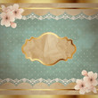 Lacy square banner with flowers
