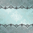 Silver and blue background with black lace