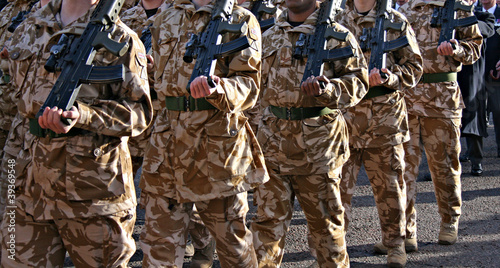 Photo: Irish Guards returning home from war Irish Guards returning home from war