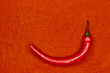 rote Chili Schote in Paprikapulver
