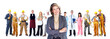 Group of workers business people.