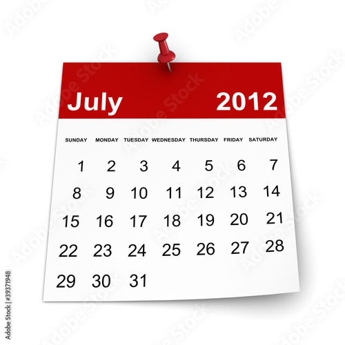 Illustration: Calendar 2012 - July Calendar 2012 - July