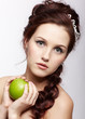 beautiful girl with apple