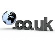 Illustration: 3D Domain co.uk mit Weltkugel 3D Domain co.uk mit Weltkugel