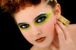 Beautiful Young Woman Face Artsitic Cosmetics