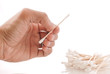 Hand Picking Up One Cotton Swab