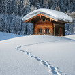 Berghütte im Winter