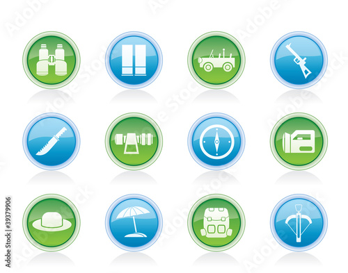 Vektor: safari, hunting and holiday icons - vector icon set safari, hunting and holiday icons - vector icon set