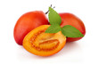 Sliced ripe Tamarillo fruits isolated on white