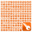152 Buttons, orange, flach, grosse Symbole