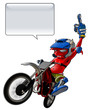 Little Devil on a Cross Bike and giving the finger