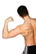 Bodybuilder mit nacktem Oberkörper