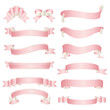 set of pink ribbon