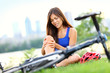 Knee pain bike injury woman