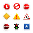Set of road signs