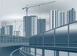 grey illustration with road in city grey illustration with road in city
