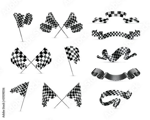 Vector: Checkered flags, set Checkered flags, set