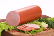 Still Life with ham on a wooden table