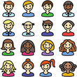 User icons, colored