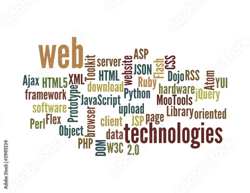 Illustration: Web Technology word cloud isolated Web Technology word cloud isolated