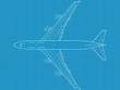 Vector: detailed vector illustration of modern civil airplane top view detailed vector illustration of modern civil airplane top view