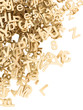Goldener 3D Buchstabensalat