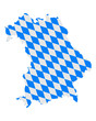 Karte und Fahne von Bayern