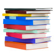 pile of new books isolated on white pile of new books isolated on white