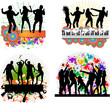 Dancing people -grunge background Dancing people -grunge background