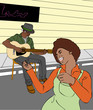 Illustration: Blues singer Blues singer
