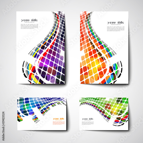Vector: set of colored abstract backgrounds with squares set of colored abstract backgrounds with squares