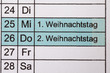 Kalender 2013, Weihnachten