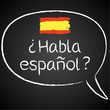 Kreidetafel, Habla espanol, Sprechblase