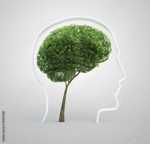 Ilustração: Brain tree - human head Brain tree - human head
